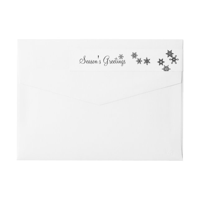 Bande Pour Adresse De Retour N'importe quelle couleur Elegant Snowflakes Étique (Dos)