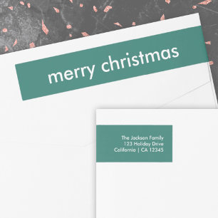 Bande Pour Adresse De Retour Noël élégant Adresse de retour verte simple