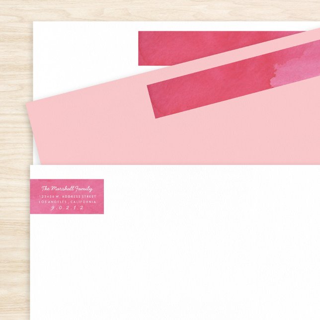 Bande Pour Adresse De Retour Noël festif de l'aquarelle rouge (Créateur téléchargé)