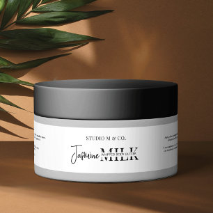 Bande Pour Adresse De Retour Noir & Blanc minimaliste 4 OZ Body Boîtier Jar