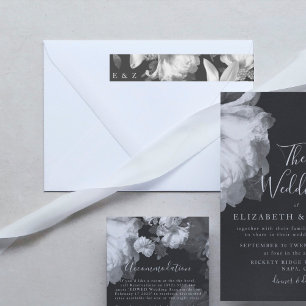 Bande Pour Adresse De Retour Noir et blanc Antique mariage vintage