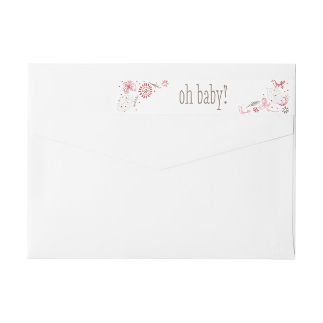 Bande Pour Adresse De Retour Nouveau bébé doucement de floraison de bouquet (Dos)