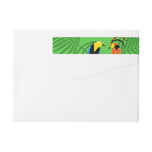 Bande Pour Adresse De Retour Oiseaux aux couleurs vives et paradisiaques