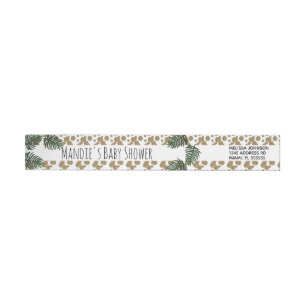 Bande Pour Adresse De Retour Palmier de verdure tropicale confettis de faux pai