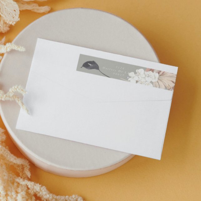 Bande Pour Adresse De Retour Pampas Grass Desert Tropical Muted Enregistrer La  (Créateur téléchargé)