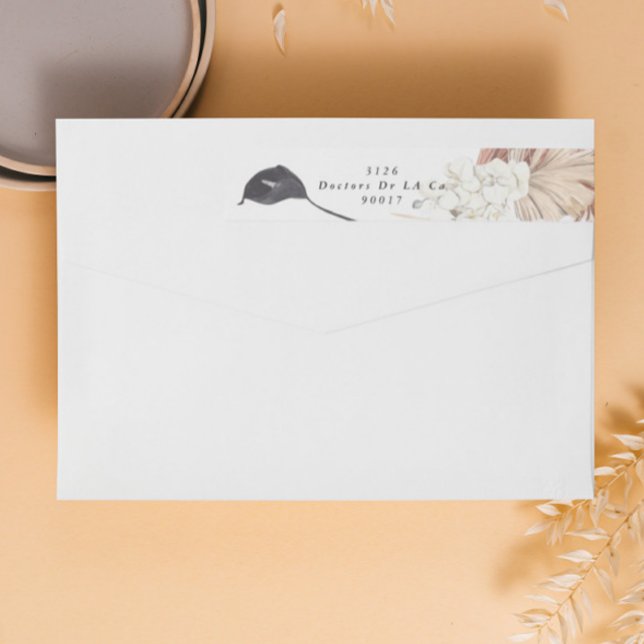 Bande Pour Adresse De Retour Pampas Grass Floral Tropical Jungle Enregistrer La (Créateur téléchargé)