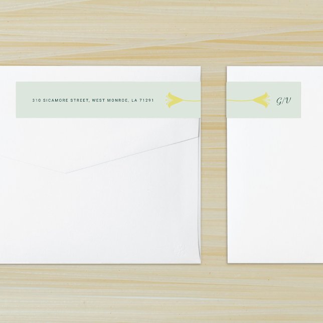 Bande Pour Adresse De Retour Papeterie de mariage monogramme Lily (Créateur téléchargé)