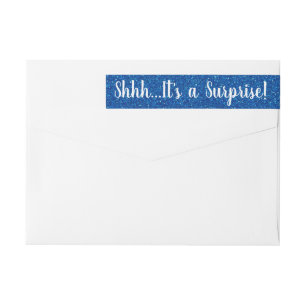 Bande Pour Adresse De Retour PARTIES SCINTILLANT BLEU SURPRISE Envelopper Retou