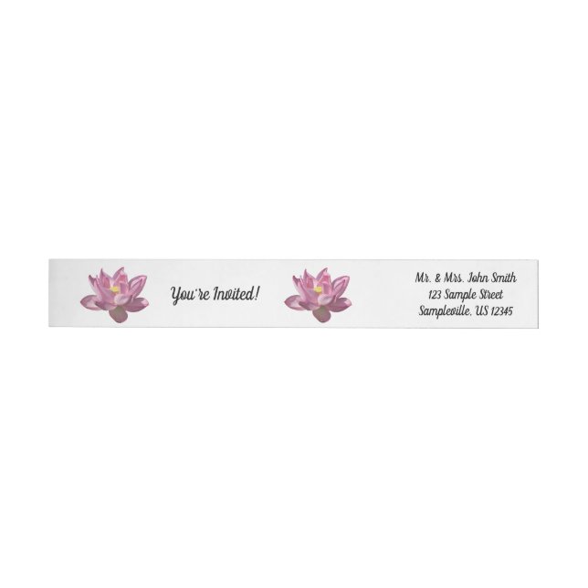 Bande Pour Adresse De Retour Pink Lotus Flower IV (Individuel)
