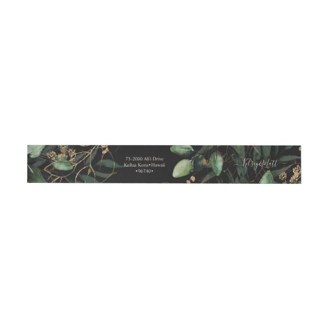 Bande Pour Adresse De Retour PixDezines Aquarelle Rustique Verdure Eucalyptus (Individuel)