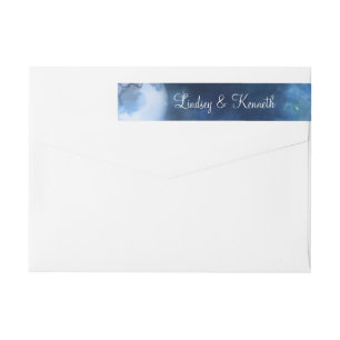 Bande Pour Adresse De Retour Pleine lune lunaire Céleste Monogramme Mariage