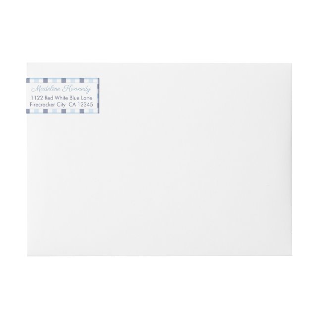 Bande Pour Adresse De Retour Preppy Blue Plaid Boy Baby shower Adresse de retou (Devant)
