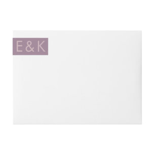 Bande Pour Adresse De Retour Purple Lilac Moderne Monogramme Gras Mariage