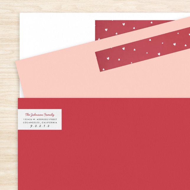 Bande Pour Adresse De Retour Red Heart Valentine Adresse de retour (Créateur téléchargé)