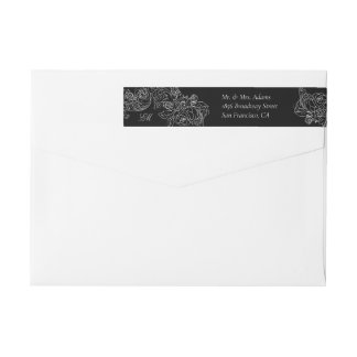 Bande Pour Adresse De Retour Retour pré-adressé noir et blanc gothique
