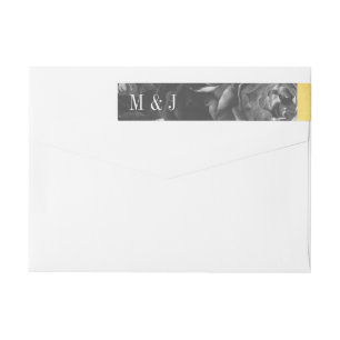Bande Pour Adresse De Retour Rose d'antiquités Black Gold Mariage