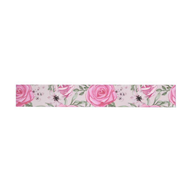 Bande Pour Adresse De Retour Roses aquarelle 22 (Individuel)