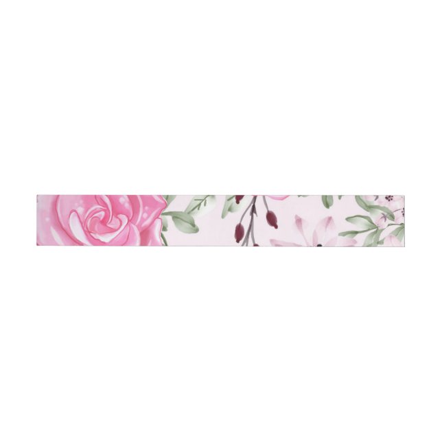 Bande Pour Adresse De Retour Roses aquarelle 24 (Individuel)