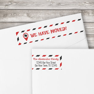 Bande Pour Adresse De Retour Rouge & Noir Nous Avons Déménagé Déménagé