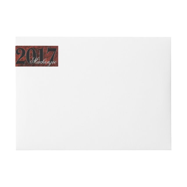 Bande Pour Adresse De Retour Ruby Grad | Red Garnet Crimson Scarlet Party Thème (Devant)