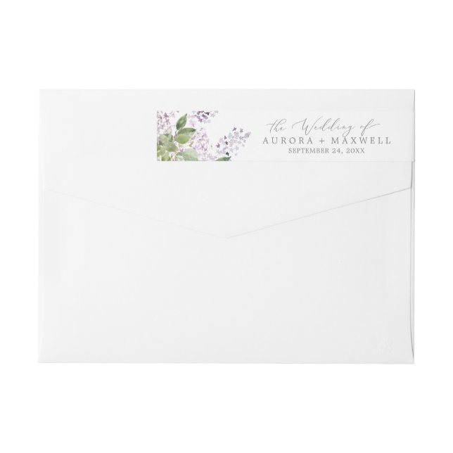 Bande Pour Adresse De Retour Rustic Lilac Mariage (Dos)