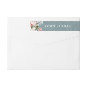 Bande Pour Adresse De Retour Rustique Dusty Blue Burlap Mariage Adresse de reto