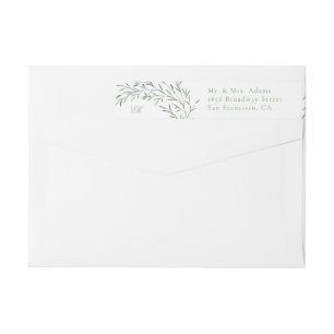 Bande Pour Adresse De Retour Sage Green Whimsical Botanical Line Art Return