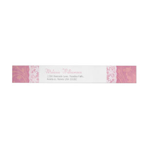 Bande Pour Adresse De Retour Saumon dusky rose dentelle réponse autocollant