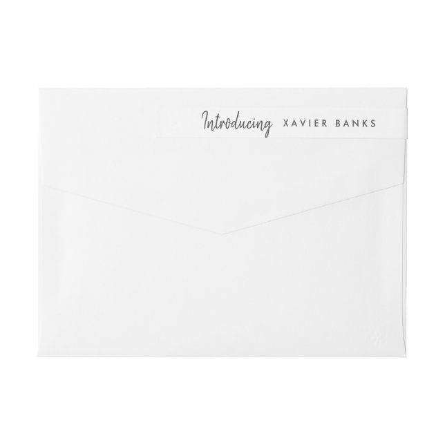 Bande Pour Adresse De Retour Script Présentation du bébé  (Dos)