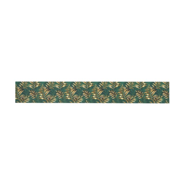Bande Pour Adresse De Retour Seamless pattern with golden ferns (Individuel)
