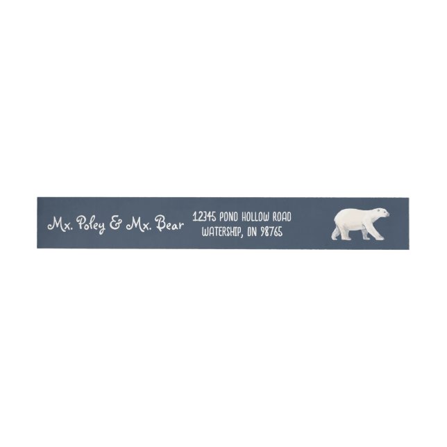 Bande Pour Adresse De Retour Serene Polar Bear à minuit (Individuel)