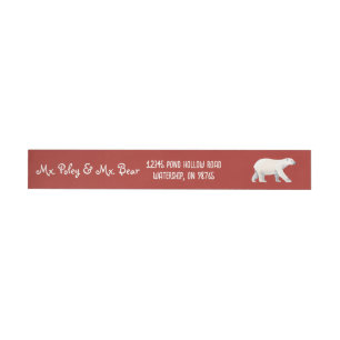 Bande Pour Adresse De Retour Serene Polar Bear sur Red