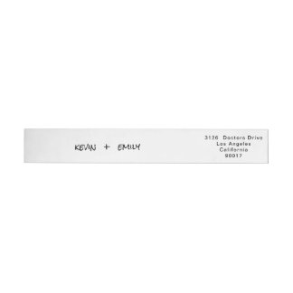 Bande Pour Adresse De Retour Simple noir sur blanc Décontracté Script Mariage