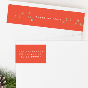 Bande Pour Adresse De Retour Star moderne Red Cherry Noël Joyeux Noël