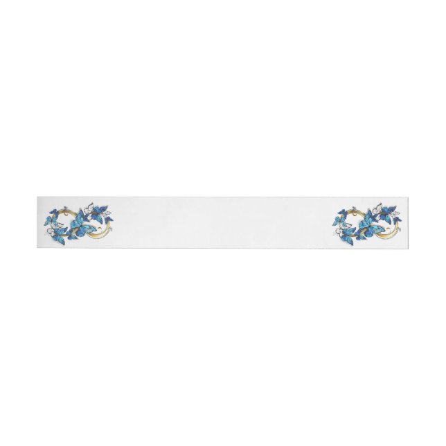 Bande Pour Adresse De Retour Symbol Infinity of Blue Morpho Butterflies (Individuel)
