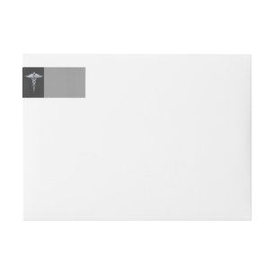 Bande Pour Adresse De Retour Symbole Médicale Chrome Caduceus Fibre de carbone
