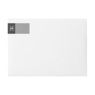 Bande Pour Adresse De Retour Symbole zodiaque Pisces sur l'impression de fibre