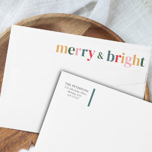 Bande Pour Adresse De Retour Typographie vibrante Joyeux et brillant Noël moder