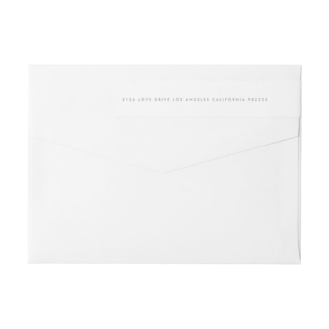 Bande Pour Adresse De Retour Ultra Moderne Sage Green Monogramme Mariage élégan (Dos)