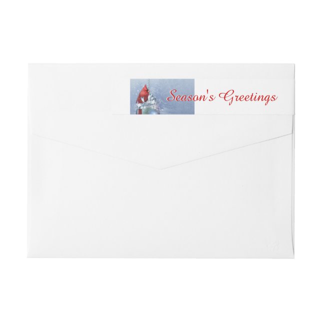 Bande Pour Adresse De Retour Vacances Cardinal Rouge (Dos)