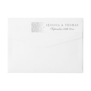 Bande Pour Adresse De Retour Vintage Glam Silver Confetti Mariage