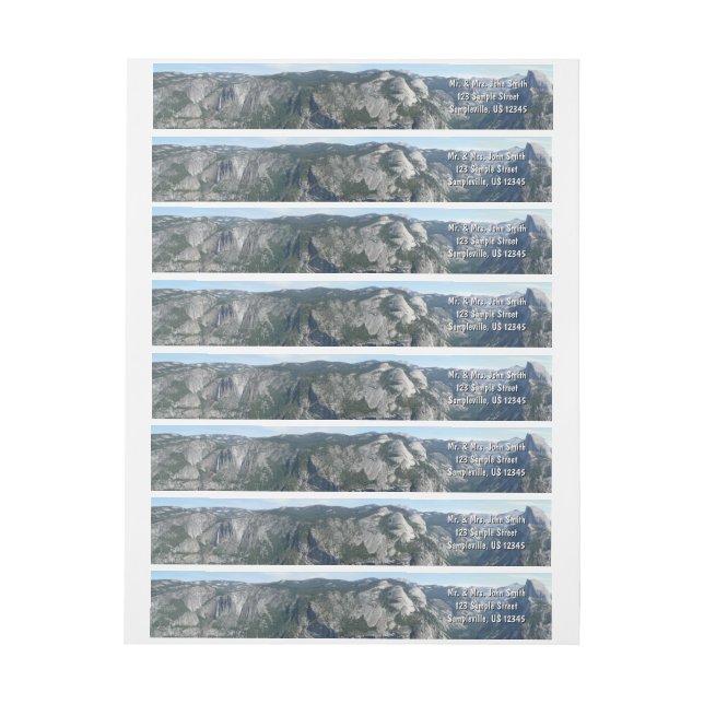 Bande Pour Adresse De Retour Vue depuis Glacier Point dans le parc national Yos (Feuille)