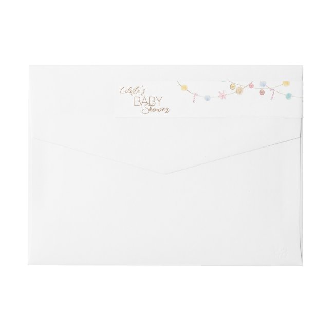 Bande Pour Adresse De Retour Winter Wonderland Baby shower Adresse de retour (Dos)