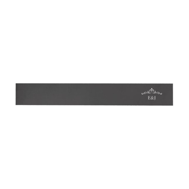 Bande Pour Adresse Elegant Silver and Black Wrap Around Wedding  (Individual)