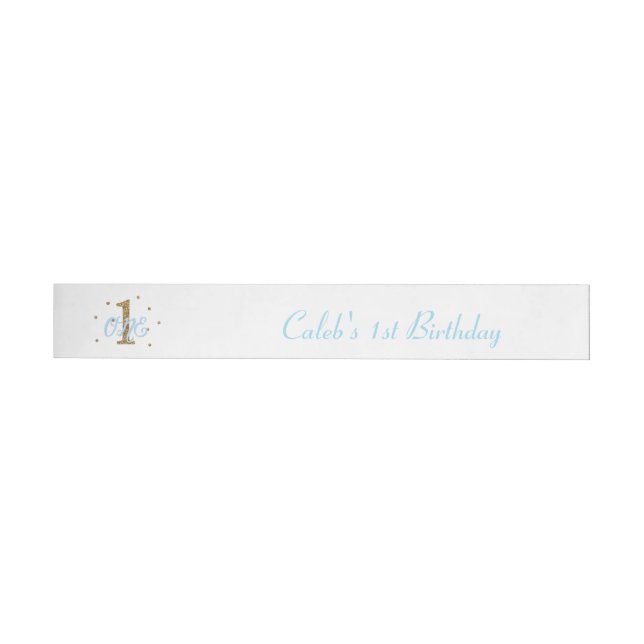 Bande Pour Adresse Fête d'anniversaire des garçons Blue & Gold ONE 1  (Individual)