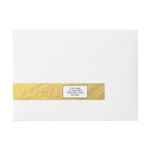 Bande Pour Adresse Feuille d'or élégante imprimée