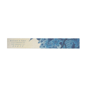 Bande Pour Adresse Fleur de cerisier bleu japonais antique