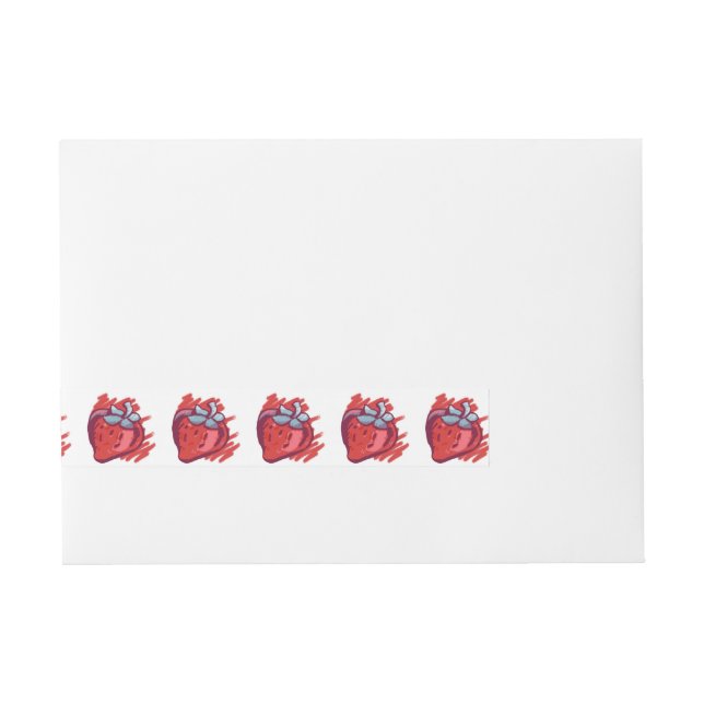 Bande Pour Adresse Fruit Motif fraises sur l'or fêté (Devant)