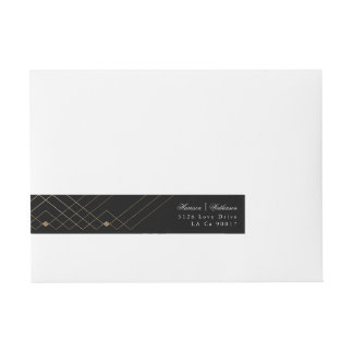 Bande Pour Adresse Gold Diamond Géométrique Noir Déco Mariage Gatsby
