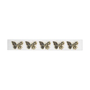 Bande Pour Adresse Gold flower Butterfly with Black Orchid